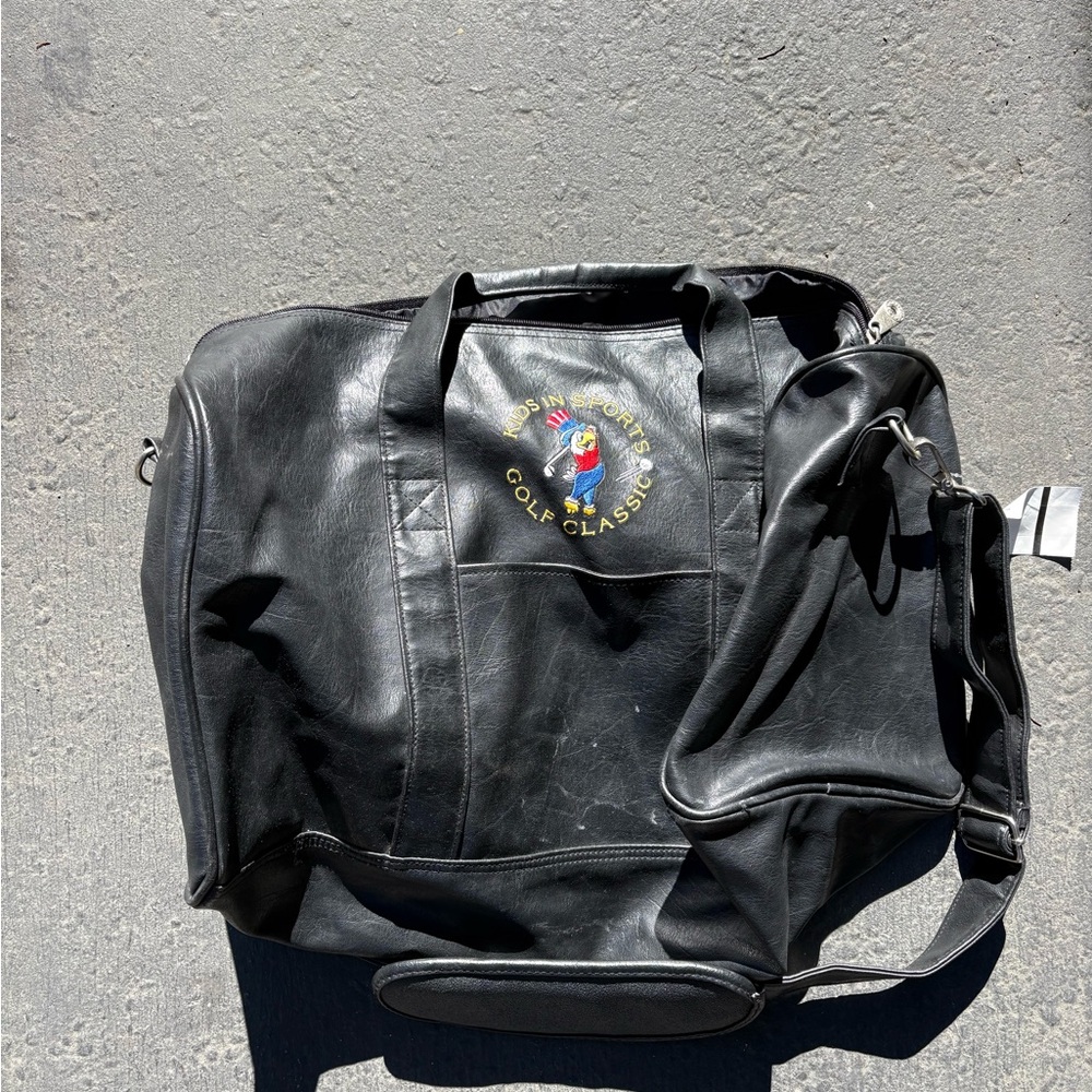 Men's Black Duffel Bag with Embroidered Logo